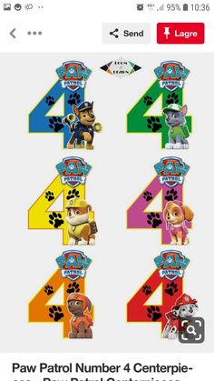 the paw patrol number 4 is shown in this screenshot from an iphone screen shot