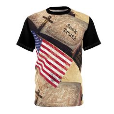 Christian T Shirt Patriotic Tee God and Country USA Flag Shirt America T Shirt Patriot Gift Cross Shirt Made in USA Patriotic Black T-shirt With Letter Print, Sublimation Print Crew Neck Graphic Tee, Graphic Tee With Sublimation Print And Crew Neck, Patriotic Black Short Sleeve T-shirt, Black Patriotic Short Sleeve T-shirt, Black Short Sleeve Patriotic T-shirt, Patriotic Black Shirt With Graphic Print, Black Patriotic Shirt With Graphic Print, Black Patriotic Graphic Print Shirt