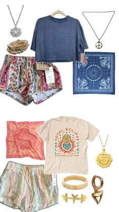 Granola Hippie Outfit, Summer Outfits Thailand, Outdoorsy Girl Style, Colorful Hippie Outfits, Whimsical Summer Outfit, Beach Hippie Outfit, Beach Concert Outfit, Beachy Boho Outfits, Summer Hippie Outfits