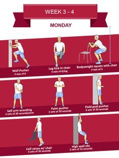 a poster showing how to do exercises for the week 3 - 4, with instructions