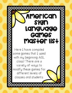 an american sign language game for the classroom