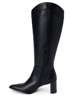 Tall Boots Step into style and comfort with the Matisse Bonnye Western Boots! These knee-high beauties feature a faux leather upper and a convenient side zipper for easy on/off. Seamlessly transition through the changing seasons with these versatile and chic boots. Embrace effortless style and comfort with every step! Fits true to size Faux leather upper Side zipper for easy on/off Padded insole Synthetic upper Pointed te Approx. 17" shaft height Approx. 15.6" calf circumference 0.5" platform, 2 Black Western Boots, Vintage Havana, Capri Blue, Vintage Couture, Kids Sneakers, Tall Boots, Athletic Wear, Boutique Jewelry, Western Boots