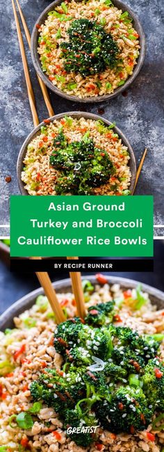 13 Ground Turkey Recipes Every Paleo Eater Should Try at Least Once Ground Turkey Recipes Paleo, Ground Turkey And Broccoli, Asian Ground Turkey, Broccoli Cauliflower Rice, Paleo Pizza, Paleo Recipes Breakfast, Cauliflower Rice Recipes, Rice Recipes For Dinner, Paleo Crockpot