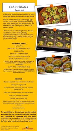 brochure with pictures of different food items on it, including an orange and white background