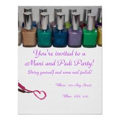 Manicure pedicure party invitation Different Color Nails, Pedicure Designs, Heart Drawing, Toe Nail Designs, Uv Gel Nails, Toe Nail Art, Manicure Pedicure, Mani Pedi