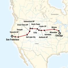 the route map for san francisco to los angeles on a us road trip from seattle