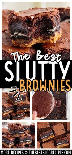 the best brownie recipe ever is made with chocolate, peanut butter and oreo cookies