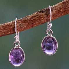 Amethyst dangle earrings, 'Luminous Lilac' - Silver and Amethyst Earrings… Black Friday Jewelry, Luxury Jewellery, Silver Earrings Handmade, Purple Earrings, Silver Jewels, Ring Collection, Amethyst Jewelry, February Birthstone, Earring Crafts