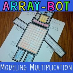 an array - bot model is shown with the words modeling multiplication on it