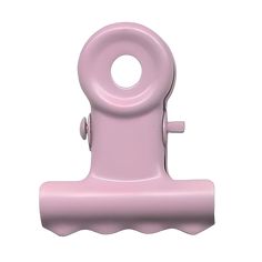 a pink plastic object on a white background