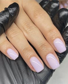 Plain Light Nails, Mail Colors For Short Nails, Neutral Nails Purple, Short Sophisticated Nails, Nail Colors Plain, Short Acrylic Nails Neutral Colors, One Color Gel Nails, Plain Gel Nails Short, Simple Nails Solid Colors