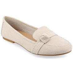 Introducing the Marci flat, a versatile design with a preppy flair that's suitable for every occasion. This loafer-style creation by Journee Collection is crafted from velvety faux suede and features a soft padded insole for added comfort. The knot accent at the vamp adds a touch of sophistication to this flat, and the round toe contributes to its timeless and classic look. • Round-Toe • Knot Accent • Slip-On Design • Padded Footbed • Flat Rubber Sole • Faux Suede Uppers All measurements are app Loafer Style, Closed Toe Shoes, Block Heel Shoes, Loafers Style, Round Toe Heels, Suede Loafers, Suede Material, Journee Collection, Calf Boots