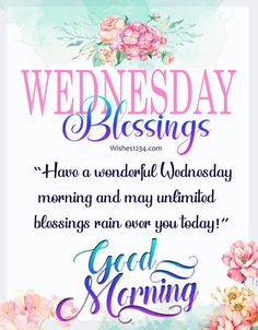 a card with the words good morning on it and flowers in blue, pink and green