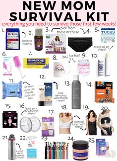 the new mom survival kit includes everything you need to survive those first few weeks