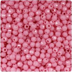 pink plastic beads with holes in the middle