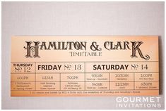 a ticket for the hamilton and clark time table