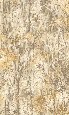 a beige and yellow tree pattern on fabric