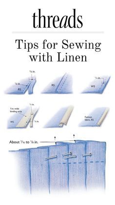 an instruction manual for sewing threads with lines on the front and back of it