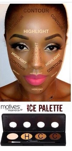 Contour for black skinMore Teknik Makeup, Simple Makeup Natural, Makeup Tip, Natural Makeup Tutorial, Makeup Tricks, Makeup Tutorial For Beginners, Trendy Makeup, Dark Skin Makeup, Makeup For Beginners