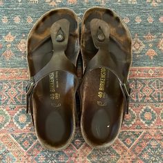 Bought These On Poshmark And Decided To Treat Myself To A Brand New Pair! Absolutely Love These Sandals, Still So Comfy And Lots Of Life Left. They’re A Slightly Shiny Dark Rose Gold Brown - So Great With Everything. Euro Size 40 Us Size 9 1/2 Casual T-strap Flip Flops With Cushioned Footbed, Treat Myself, Birkenstock Brown, Rose Gold Brown, Dark Rose, Clog Heels, Birkenstock Sandals, Birkenstock Madrid, Birkenstock Shoes