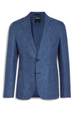 This soft, unstructured jacket is tailored from a rich mélange suiting fabric woven from linen and left unlined for comfort in warmer weather. Notched lapels Three-button cuffs Chest welt pocket; front patch pockets Unlined 100% linen Dry clean Made in Switzerland Designer Clothing Linen Outerwear With Patch Pockets And Suit Collar, Linen Business Blazer With Welt Pockets, Business Linen Blazer With Welt Pockets, Tailored Linen Blazer With Welt Pockets, Linen Blazer With Welt Pockets For Business, Single Breasted Linen Outerwear With Suit Collar, Linen Blazer With Welt Pockets For Professional Wear, Long Sleeve Linen Suits With Patch Pockets, Linen Single Breasted Outerwear With Suit Collar