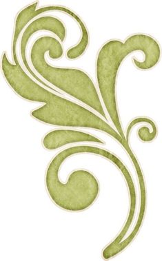 a green and white design with swirls on it