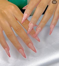 Different Colour French Tips, Ombré Nails With Design, Classy Stiletto Nails, Cute Nude Nails, Pink Acrylic Nails Coffin, Cute French Tip Nails, French Stiletto Nails, Cute French Tip, Short Stiletto Nails