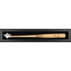 a wooden baseball bat in a black case