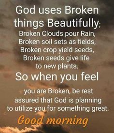 an image of clouds with the words good morning