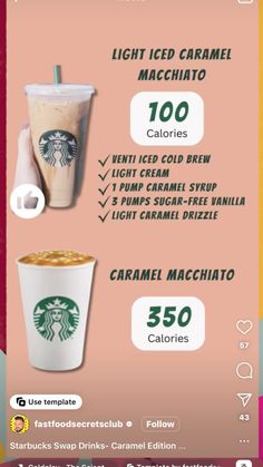 the menu for starbucks's coffee shop