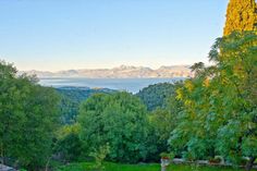 a scenic view of the mountains and trees