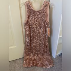 Nwt! Pink Sequin Dress! Not Itchy At All And Lined Elegant Sleeveless Sequin Dress For Dress-up, Pink Sequin Dress, Pink Sequin, Gianni Bini, Sequin Dress, Colorful Dresses, Sequin, Womens Dresses, Pink