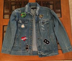 Forever 21 Oversized Distressed Jean Jacket with patches - Womens Medium. Only been worn a couple of times. Willing to negotiate :) no returns. Trendy Outerwear With Logo Patch For Spring, Trendy Spring Outerwear With Logo Patch, Jean Jacket With Patches, Jacket With Patches, Jean Jacket Patches, Distressed Jean Jacket, Jean Jacket, A Couple, Denim Jacket