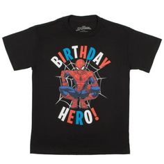 Introducing the Marvel Spider-Man Peter Parker Birthday Hero T-Shirt designed especially for the little superhero enthusiasts! This Spiderman tshirt features everyone's favorite neighborhood superhero Spider-Man along with the punchy text "Birthday Hero"Crafted from pure breathable cotton this boys' short sleeve tee offers top-notch comfort making it ideal for all-day wear. The material is soft to touch keeping your child cool and comfy whether they're swinging from pretend 'webs' in the backyar Spiderman Tshirt, Spider Man Peter Parker, Long Sleeve Henley Men, Hero Crafts, Baby Marvel, Oversized Tee Shirt, Mens Henley, Birthday Boy, Peter Parker