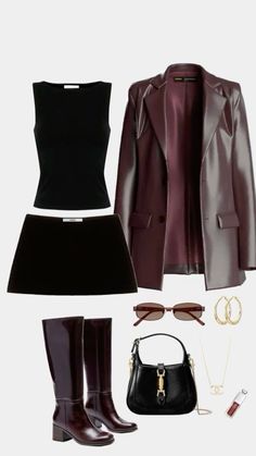 Fall Outfits Inspiration, Milan Outfits, Nyfw Outfits, Leather Miniskirt, Bar Outfit, Vegas Outfit, Italy Outfits, Winter Outfit Inspiration, Paris Outfits