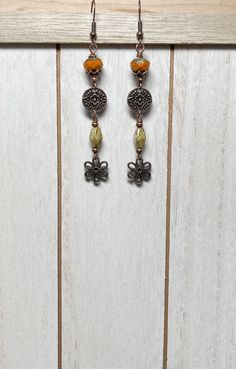 Bohemian Brown Earrings As Gift, Bohemian Brown Earrings For Gift, Handmade Brown Bohemian Earrings, Handmade Bohemian Brown Earrings, Handmade Brown Bohemian Plug Earrings, Handmade Bohemian Brown Plug Earrings, Handmade Vintage Rust Earrings, Handmade Rust Vintage Earrings, Handmade Vintage Rust-colored Earrings