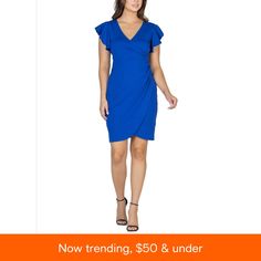 in stock Long Windows, Tulip Skirt, Dresses Royal, Womens Cocktail Dresses, Neck Ruffle, Sleeves (women), Knee Length Dress, Knee Length, Dresses For Work