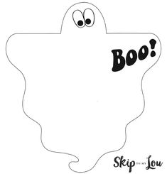 a black and white drawing of a ghost with the words boo on it