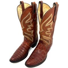 Vintage Justin Alligator Boots Exotic Cowboy Style 8827 Size 8 D Preowned Condition, See Measurements In Last (3) Pictures See Pictures For Quality Shipped With Fedex, Ups Or Usps Mail (Based On Zip Code) - We Ship Fast! Thank You For Looking~ Emarket Square ** Please Visit Our Ebay Store By Clicking On The Link Under "Seller Information" ** Alligator Boots, Shoes Vintage, Justin Boots, Cowboy Style, Cowboy Western, Boots Brown, Western Cowboy Boots, Zip Code, Boots Shoes