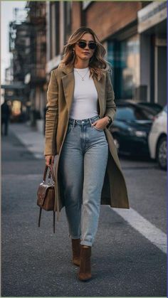 Ankle Boot Outfits Dressy, How To Wear Booties With Jeans, Jeans And Ankle Boots Outfit, Booties Outfit Dressy, White Tee And Jeans Outfit, Ankle Boot Outfits, Outfits With Ankle Boots, Brown Booties Outfit, Heeled Booties Outfit