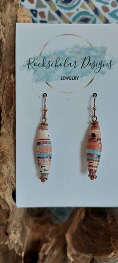 Colorful paper is used in the making of these earrings. Lightweight. Colorful Paper, Paper Earrings, Jewelry Earrings Dangle, Etsy Earrings, Dangle Drop Earrings, Dangle Earrings, Jewelry Design, Display Homes, Jewelry Earrings