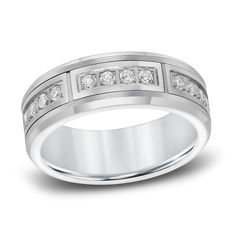 men's wedding band with channel set diamonds