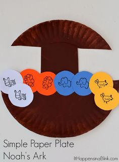 simple paper plate noah's ark craft for toddlers to make with the letter t