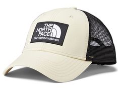 The North Face Mudder Trucker - Caps : Gravel : The primary materials that compose this product contain a minimum of 20 percent recycled content. Stay stylish and protected from sun wearing The North Face Mudder Trucker. Classic fit that's not too tight for maximum comfort. Recycled mesh back panel for breathability. Recycled, adjustable snapback closure. Woven patch with fine alpine equipment logo label. FlashDry sweatband helps keep you cool and dry. Embroidered eyelets. Crown/Front: 100% Cotton Crown/Brim/Back/Side Panel: 100% Polyester Front Lining: 100% Polyester Spot clean, hang dry. Imported. Measurements: Brim: 2 3 4 in Closure Weave, Logo Label, North Face Women, Panel Siding, Trucker Cap, North Face, Trucker Hat, The North Face, Accessories Hats