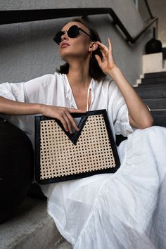 Leather Basket, Rattan Bag, Leather Artisan, Kelly Bag, Vegan Bags, Resort Collection, Button Top, Basket Bag, Sustainable Materials