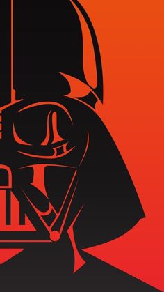 a darth vader silhouetted against an orange background