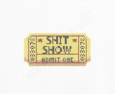 a small yellow ticket with the words'sit show admit one '