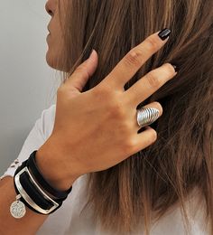 "Womens wavy lines open statement ring, rustic silver chunky abstract lines ring, antique silver adjustable boho style ring, Christmas gift Welcome to my shop! ✈️ DHL EXPRESS SHIPPING AVAILABLE, 1-3 BUSINESS DAYS DELIVERY! ✔️ PLEASE MAKE SURE TO SELECT IT, RIGHT BEFORE YOUR PURCHASE! ❗️ ❗️ DON'T FORGET TO ADD YOUR CELL # AT THE \"NOTE TO SELLER\" SECTION IF YOU CHOOSE DHL! BY FILLING YOUR CELL NUMBER YOU EARN THE BENEFIT TO CHOOSE BETWEEN 6 DIFFERENT DELIVERY OPTIONS! INSTRUCTIONS WILL BE SENT T Handmade Trendy Stackable Rings, Chic Silver Open Ring Jewelry, Chic Silver Rings For Everyday Wear, Trendy Silver Wide Band Ring As Gift, Trendy Handmade Silver Midi Rings, Chic Everyday Silver Rings, Silver Trendy Handmade Midi Rings, Trendy Handmade Stackable Rings, Trendy Handmade Adjustable Stackable Rings