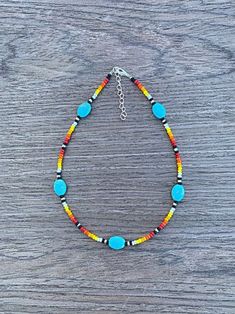 Cowgirl Sunset Necklace Southwestern Jewelry With Tiny Heishi Beads, Southwestern Style Hand-strung Heishi Beads Necklaces, Southwestern Heishi Beads Hand-strung Necklaces, Southwestern Style Hand-strung Heishi Beads Necklace, Hand-strung Heishi Beaded Necklaces, Oval Heishi Beads For Jewelry Making, Southwestern Blue Beaded Necklace With Tiny Beads, Multicolor Beaded Southwestern Turquoise Necklace, Southwestern Round Beaded Necklaces For Jewelry Making