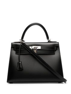 Hermès Kelly Sellier 25 Black Box Palladium Hardware Kelly Sellier, Bag Names, Hermes Bags, Black Box